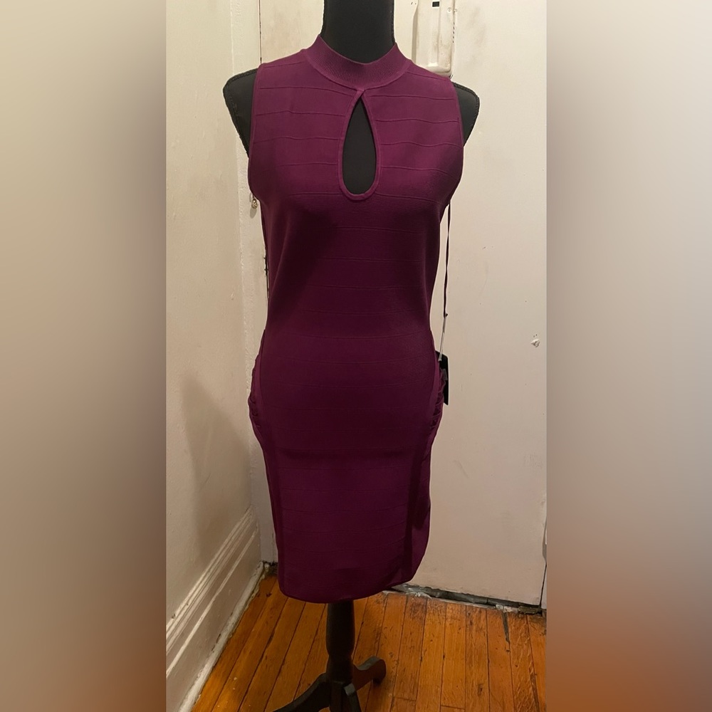 Woman’s Guess bodycon dress in purple
